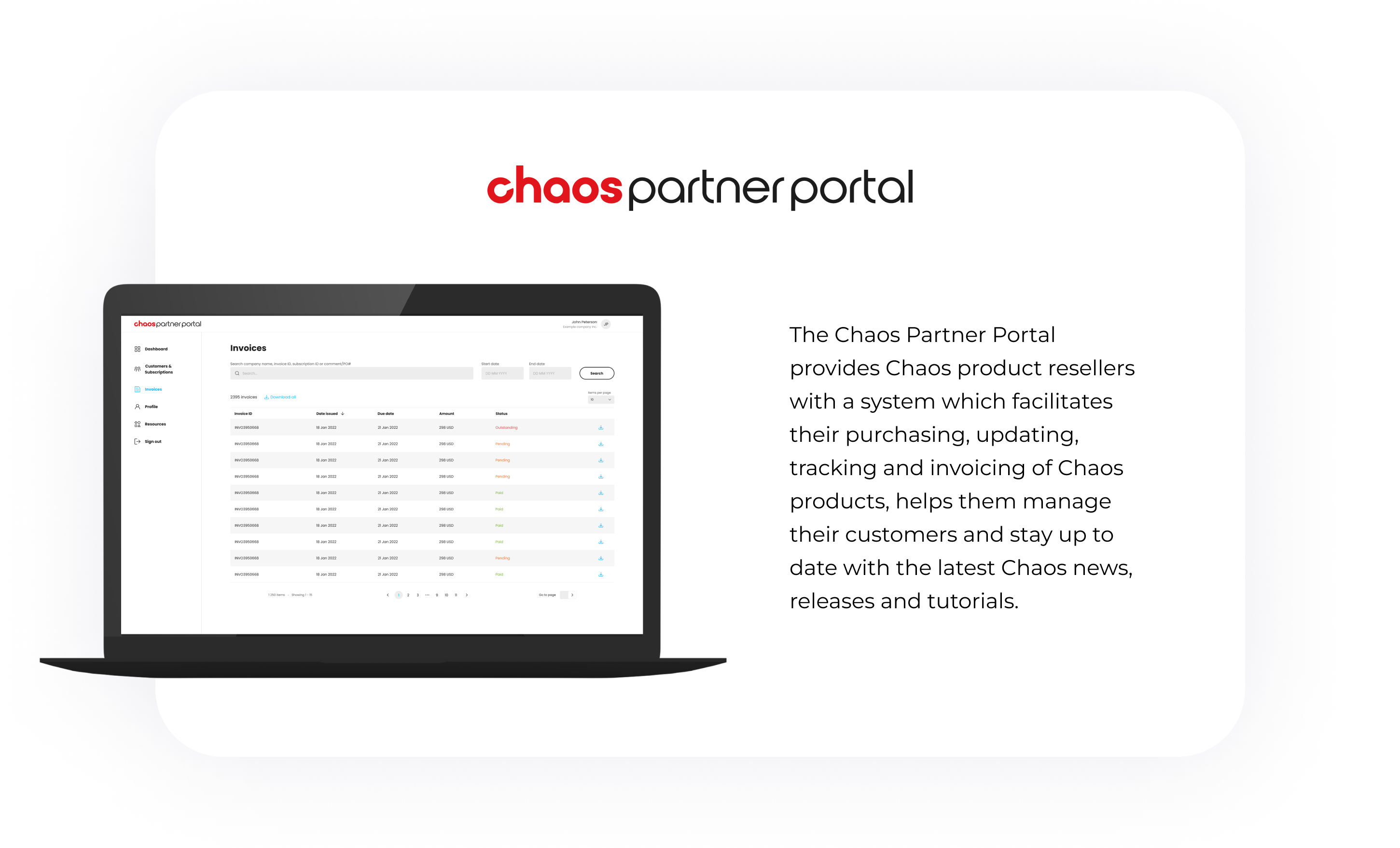 Chaos partner portal project overview